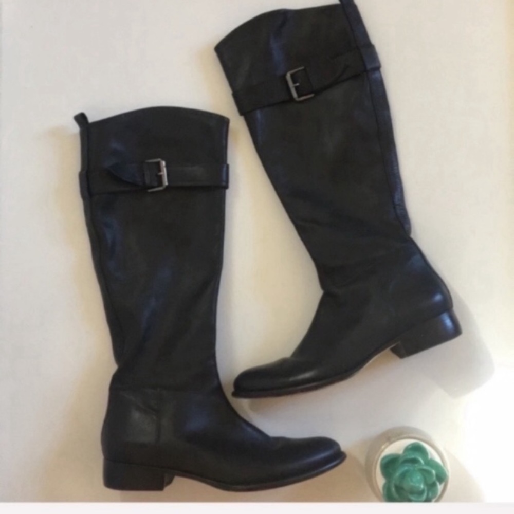 Corso Como | soft black leather knee high riding boots